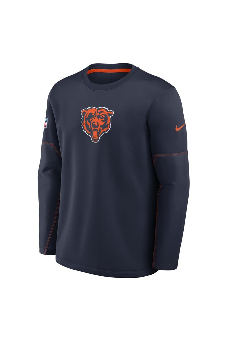 Men's Nike Navy Chicago Bears Sideline Coaches Team Present Midweight Therma-FIT Sweatshirt, Alternate, color, Navy