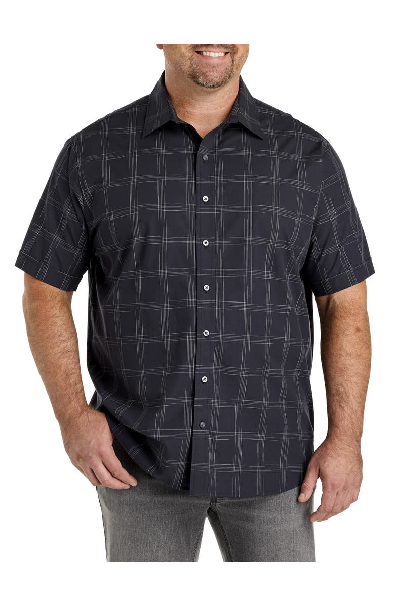 Synrgy by DXL Big & Tall Large Plaid Sport Shirt, Main, color, Black White