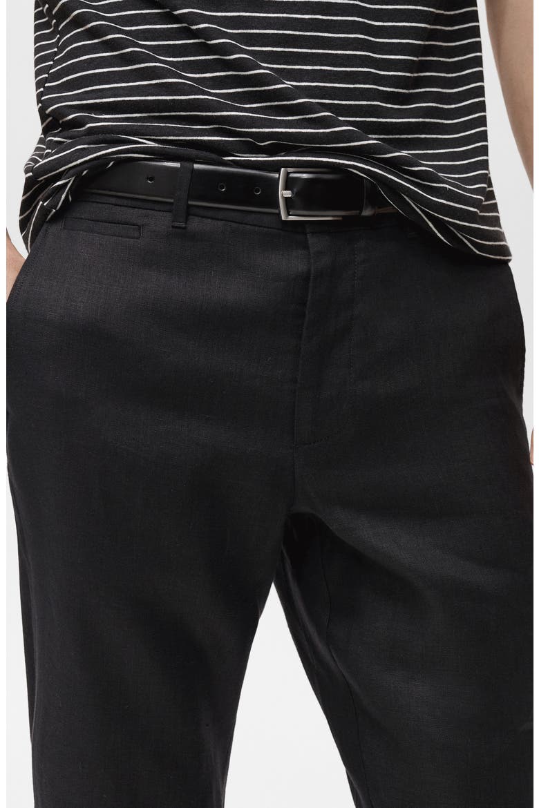 Slim Fit Linen Pants, Alternate, color, BLACK