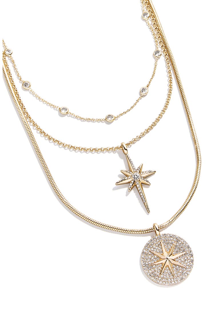 Lyra Celestial Layered Necklace, Alternate, color, CLEAR