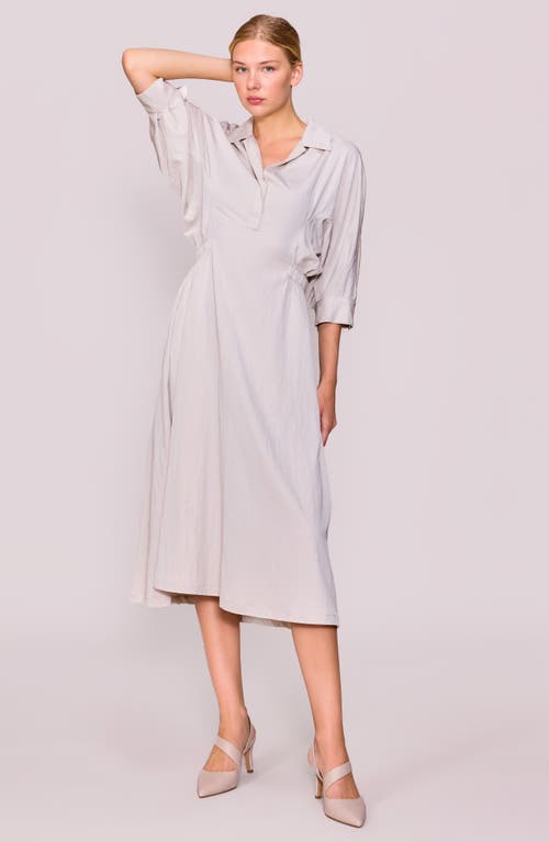 Melloday Open Collar Shirtdress In Gray