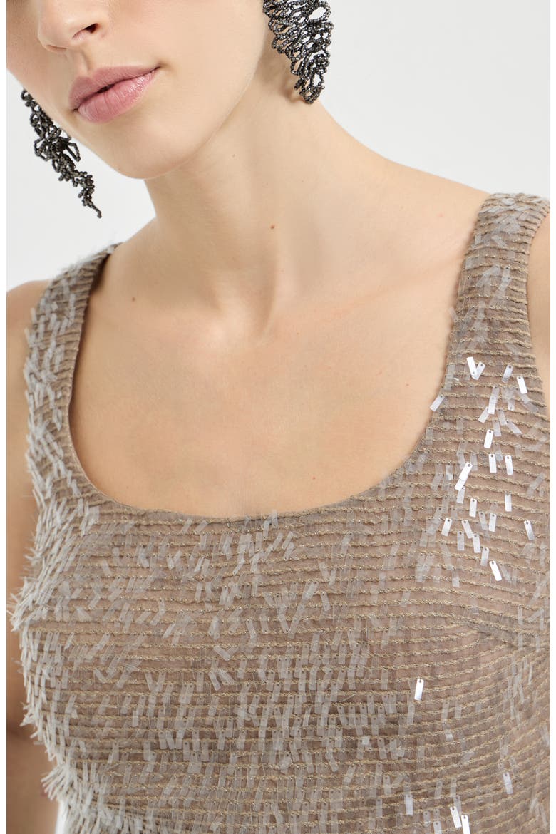 Cropped top with dazzling embroidery, Alternate, color, Rope