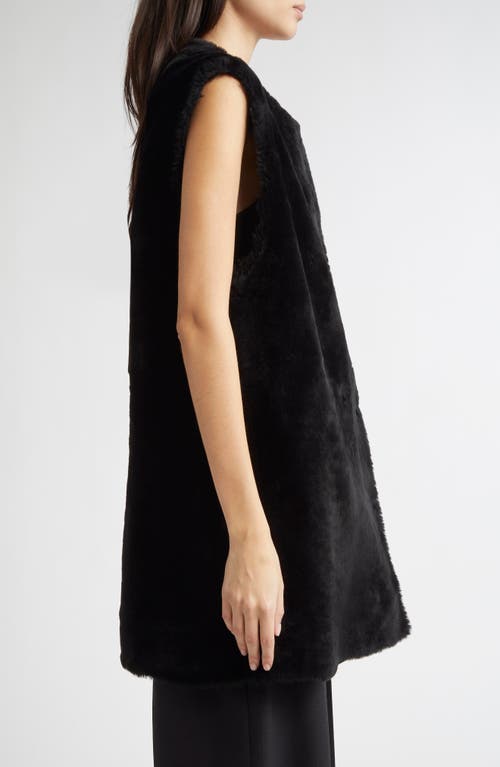 Totême Toteme Plush Genuine Shearling Vest In Black