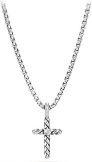 David Yurman Cable Collectibles® Kids' Cross Necklace with Diamonds