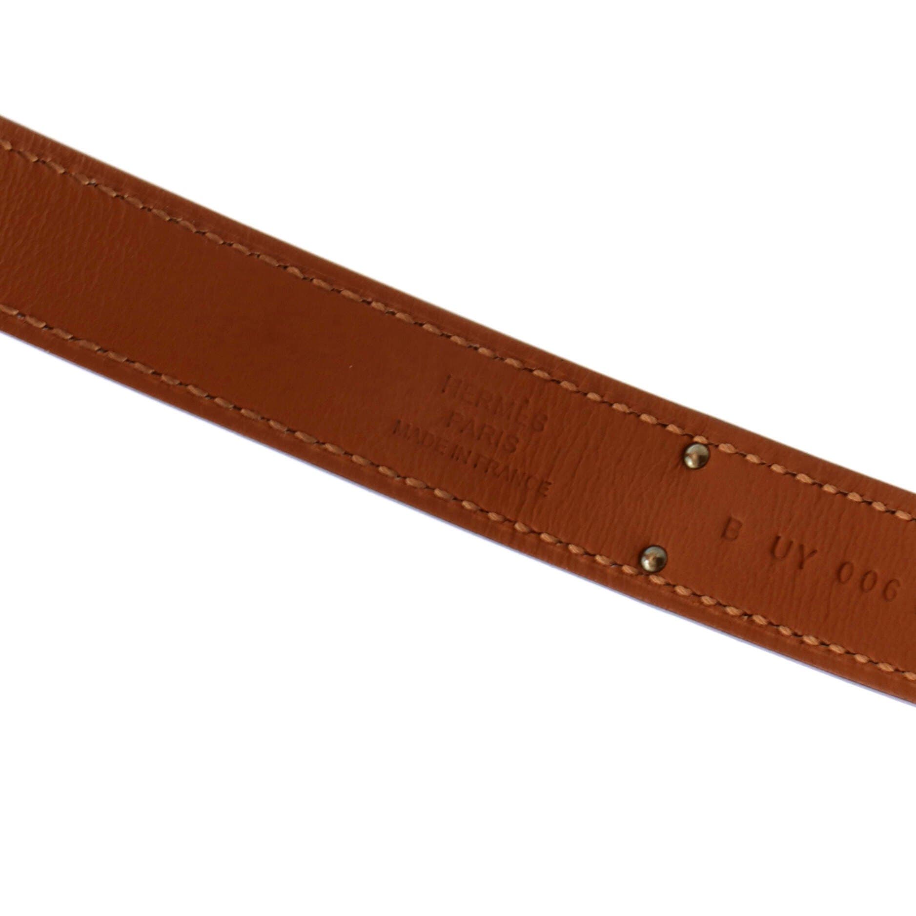 Pre-Owned Hermes Kelly Belt Leather Thin, Alternate, color, White