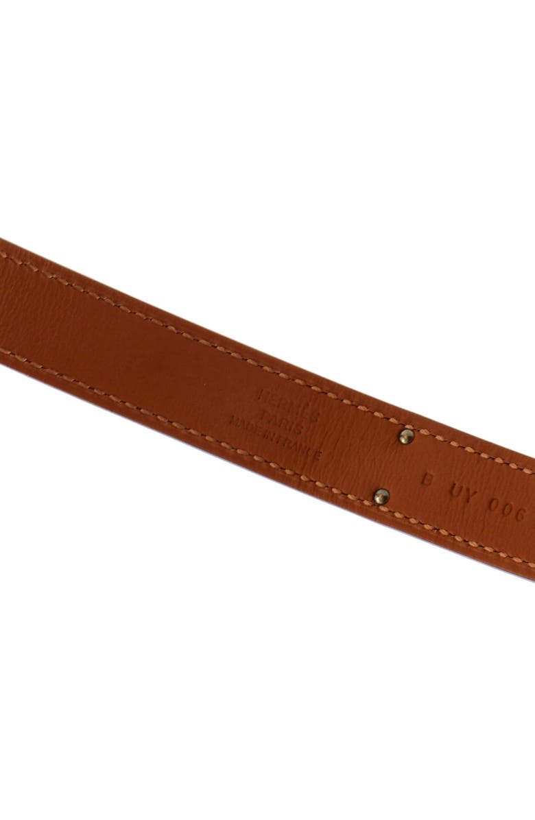 Pre-Owned Hermes Kelly Belt Leather Thin, Alternate, color, White