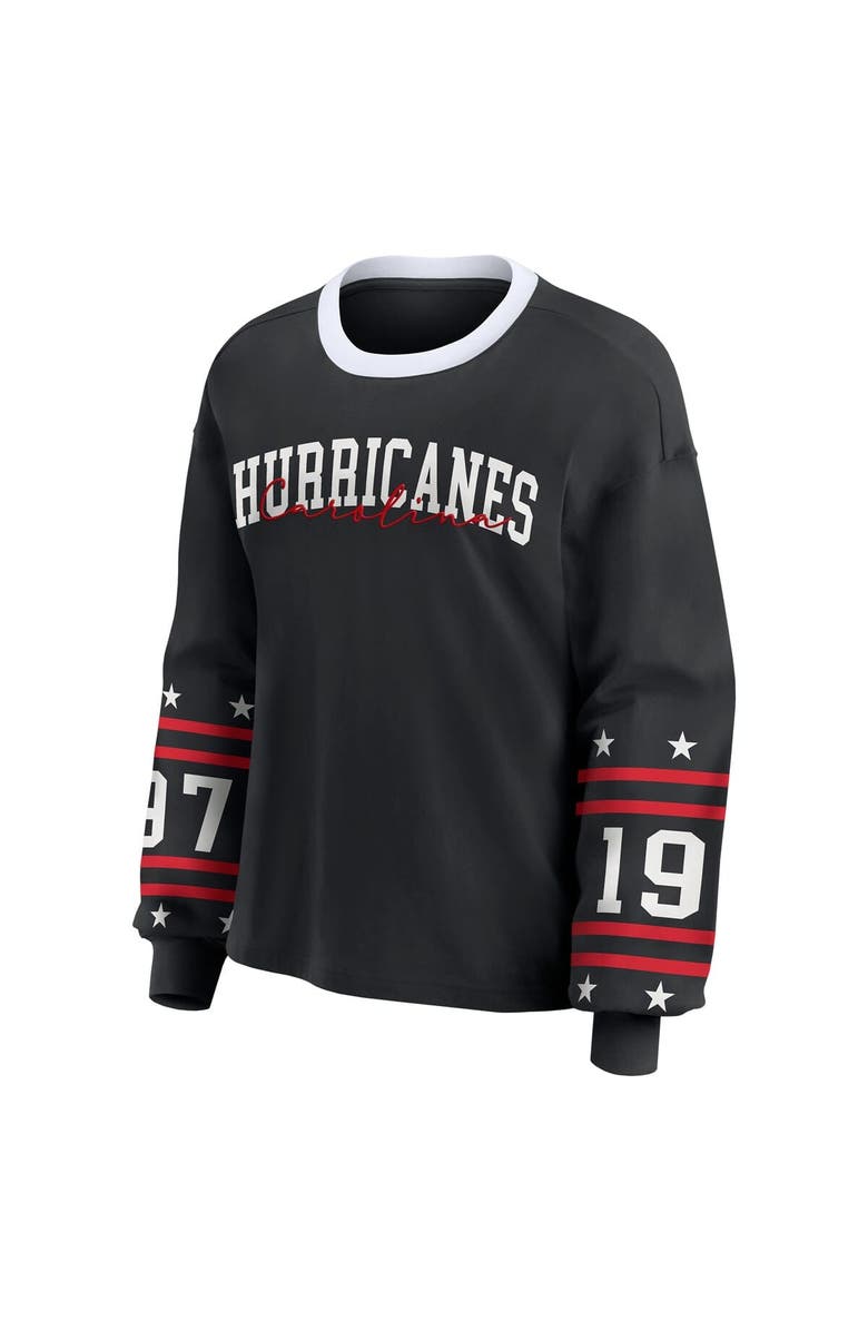 WEAR by Erin Andrews Women's WEAR by Erin Andrews Black Carolina Hurricanes Long-Sleeve Sport T-Shirt, Alternate, color, 