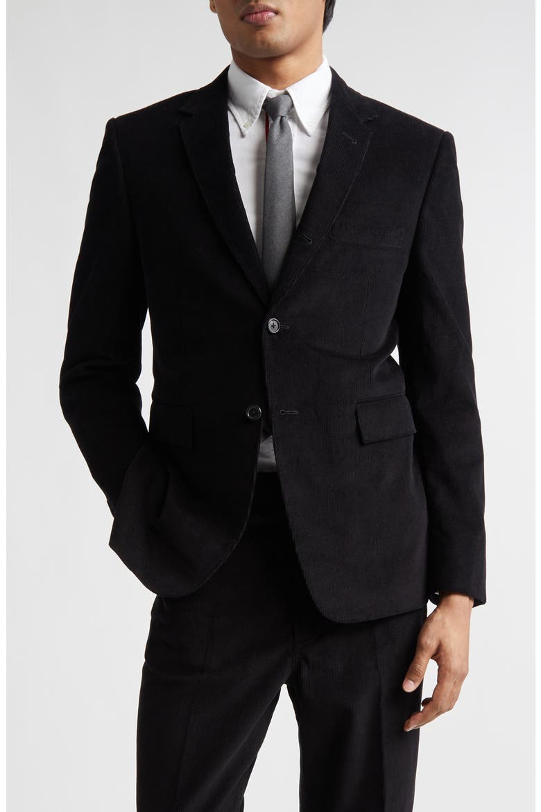 Fit 1 Classic Corduroy Sport Coat, Main, color, BLACK