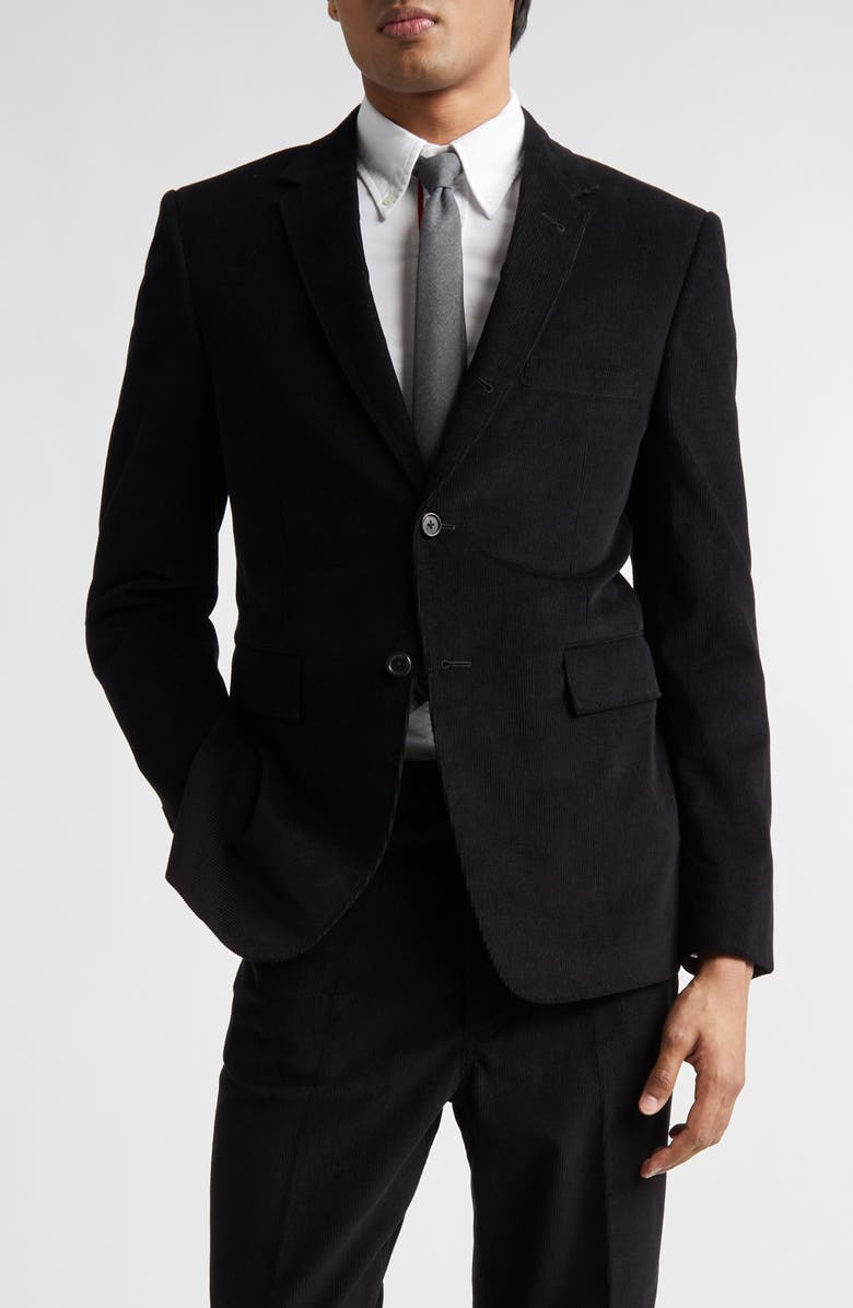 Thom Browne Fit 1 Classic Corduroy Sport Coat, Main, color, Black