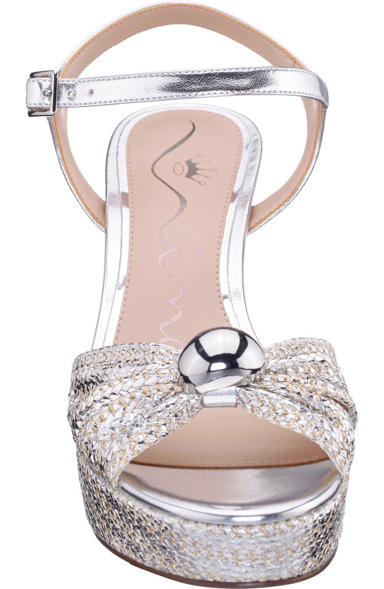 Nina Metallic Block Heel Platform Sandal, Alternate, color, Silver