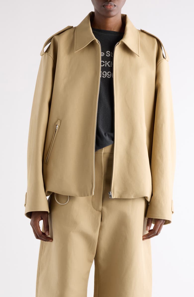 Acne Studios Onaga Organic Cotton Sateen Jacket, Main, color, Beige Melange