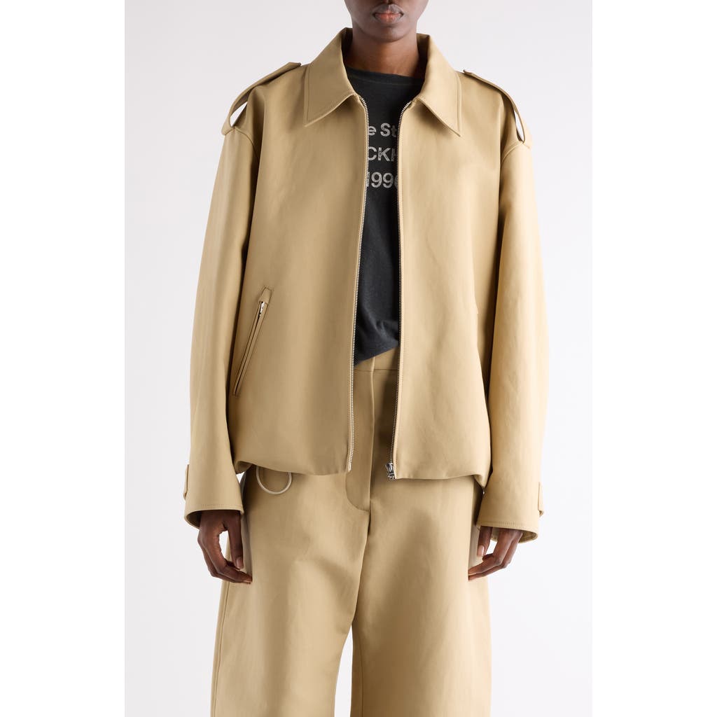 Acne Studios Cotton Satin Jacket In Brown