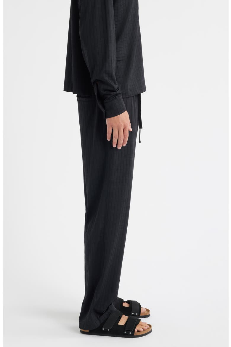 Francis Grid Stretch Nylon Blend Drawstring Pants, Alternate, color, BLACK