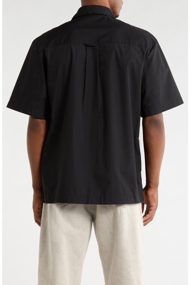 Craft Short Sleeve Poplin Button-Up Work Shirt, Alternate, color, BLACK