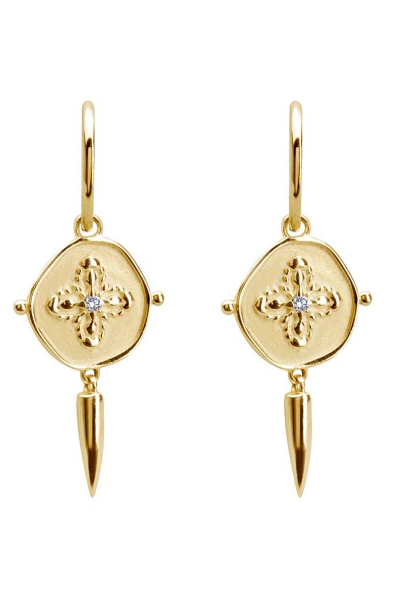 Sahara Small Hoop Earrings, Main, color, Yellow Gold