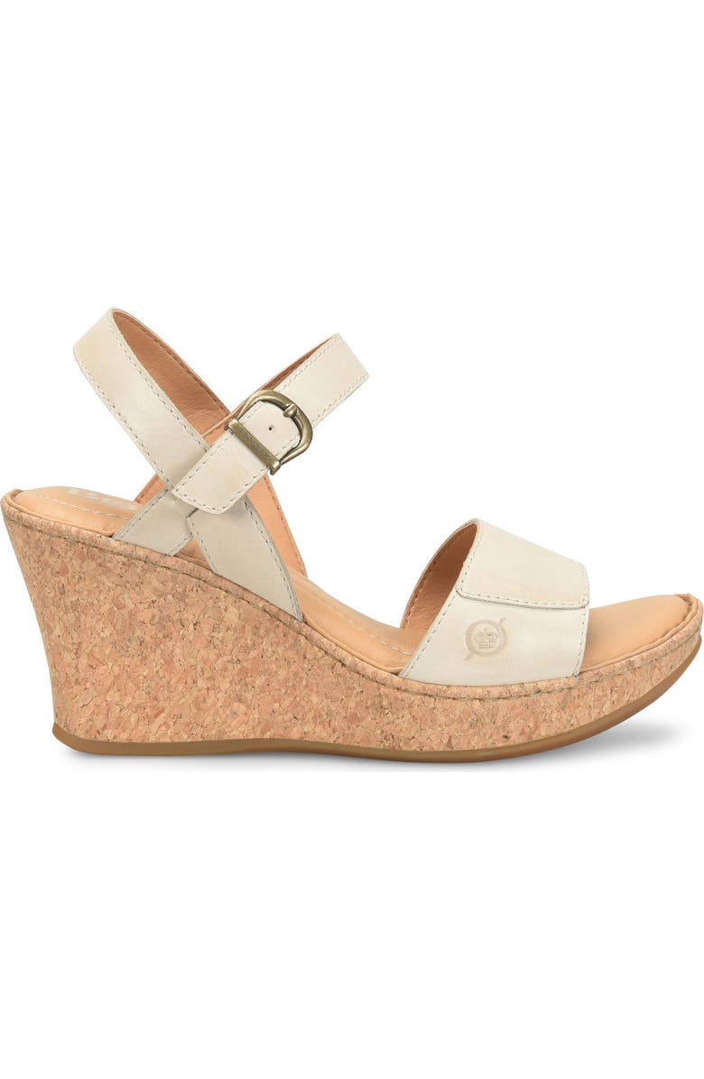 Børn Janine Platform Wedge Sandal, Alternate, color, Cream Leather