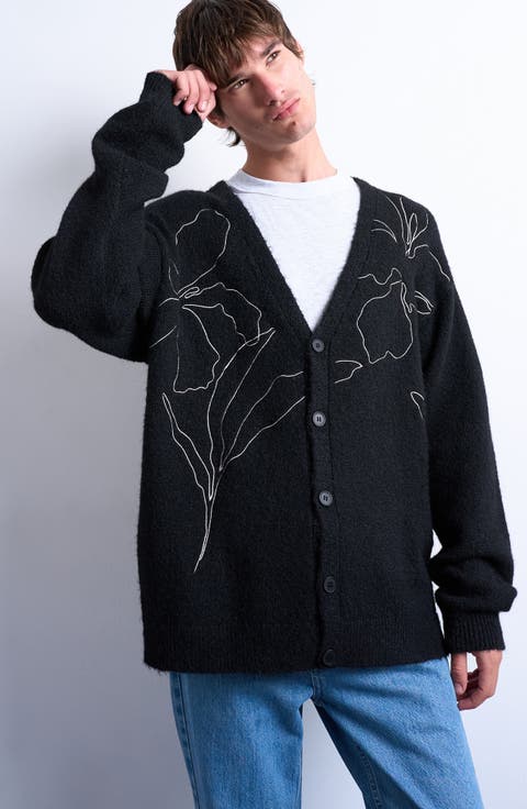 Floral Embroidered V-Neck Cardigan