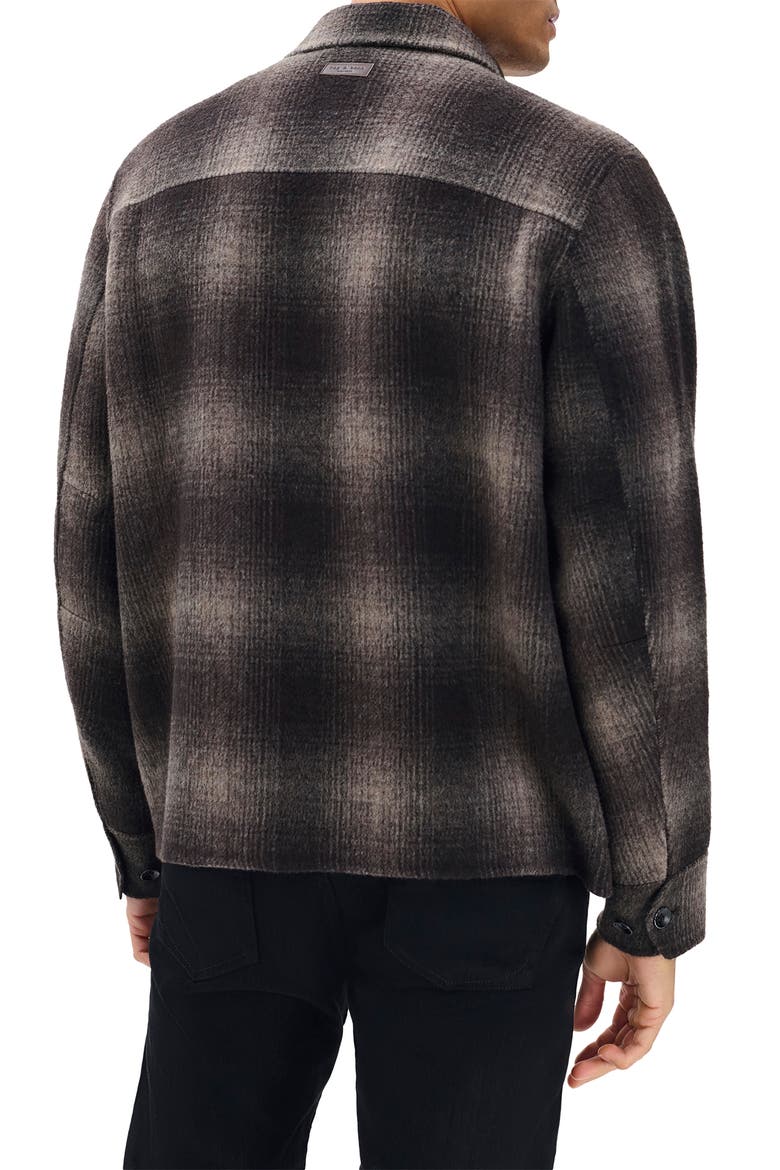 Austin Plaid Wool Blend Flannel Button-Up Shirt Jacket, Alternate, color, BROWN PLAID