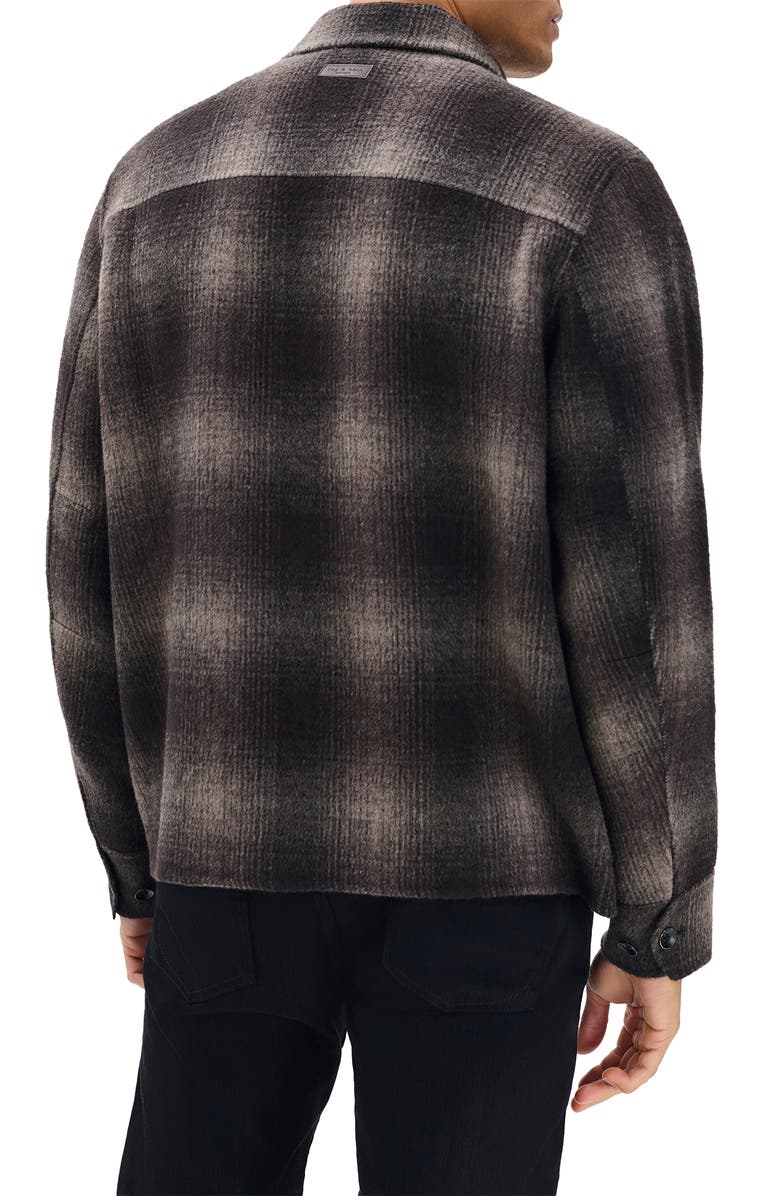 rag & bone Austin Plaid Wool Blend Flannel Button-Up Shirt Jacket, Alternate, color, Brown Plaid