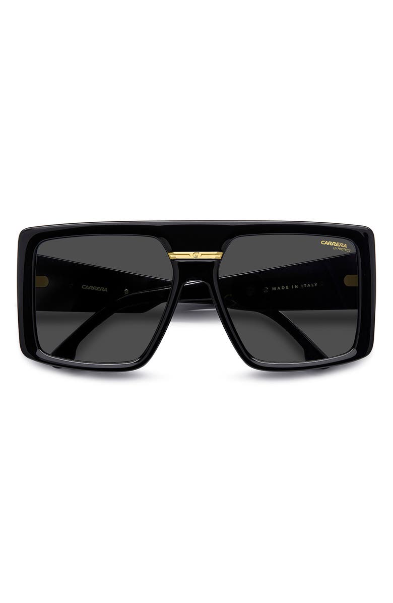 Carrera Eyewear Victory 60mm Square Sunglasses, Main, color, Black Gold/ Grey
