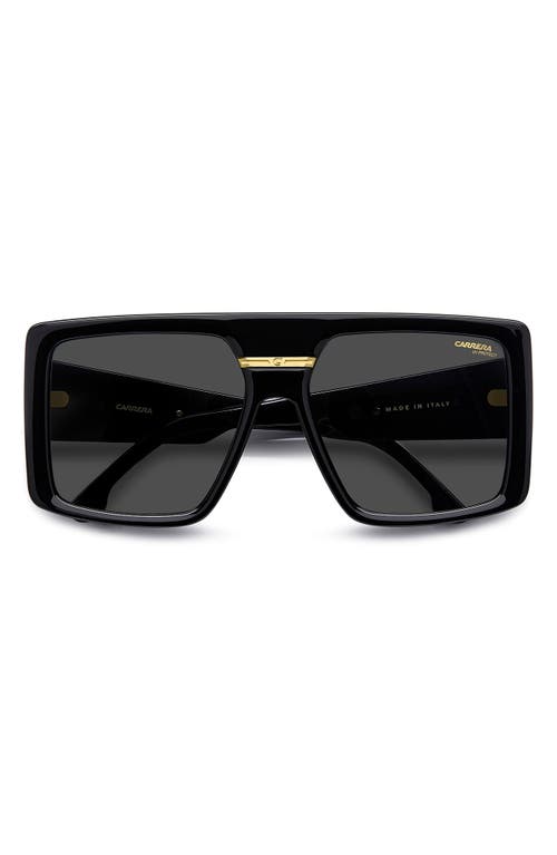 Carrera Eyewear Victory 60mm Square Sunglasses In Black Gold/grey