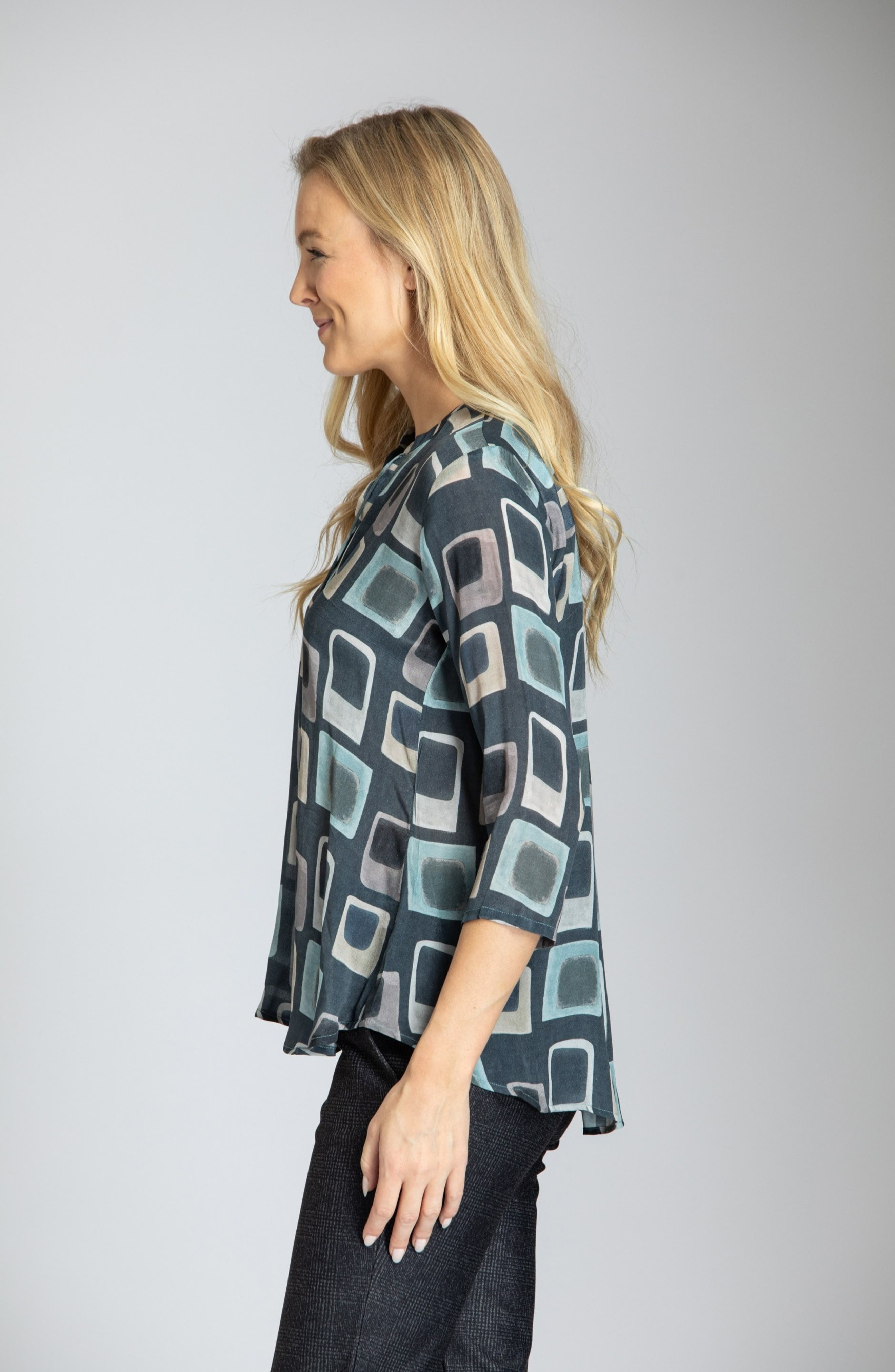 APNY Geometric Split Neck Top (Women) | Nordstromrack