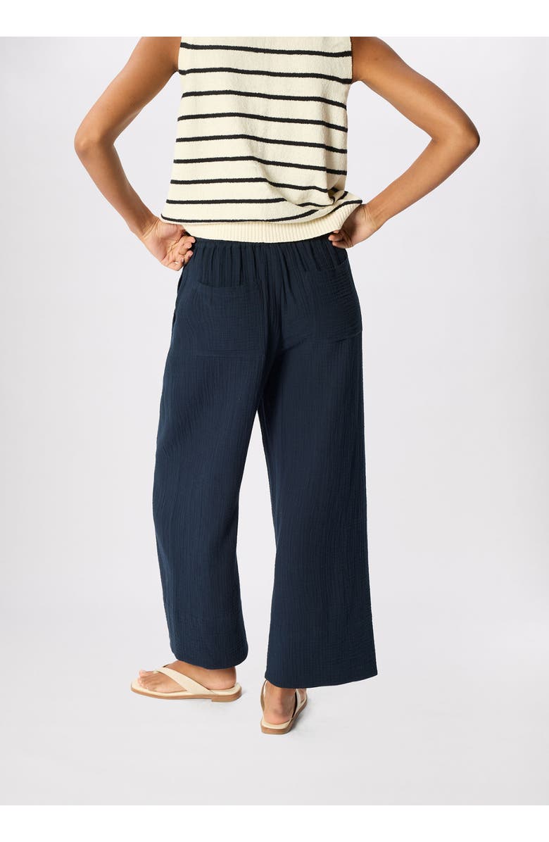 Whistles 100% Cotton Wide Leg Trousers, Alternate, color, Navy