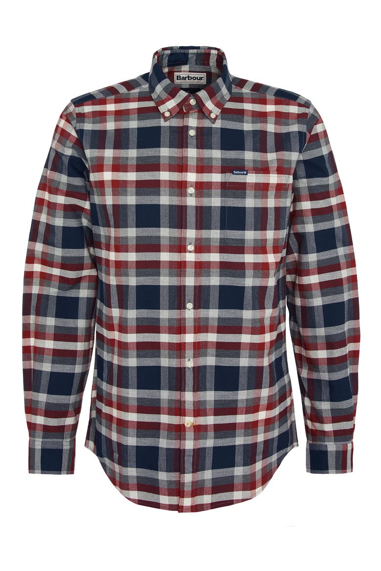 Bownmont Plaid Button-Down Shirt, Alternate, color, FIRED BRICK