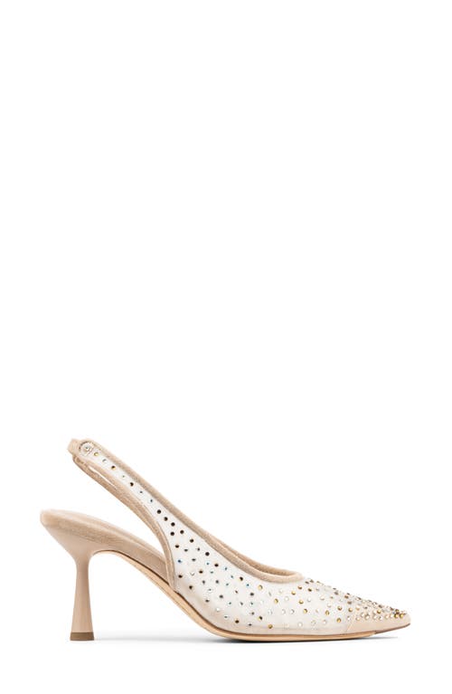 Donald Pliner Sodashi Snakeskin Embossed Pointed Toe Slingback Pump In Neutral