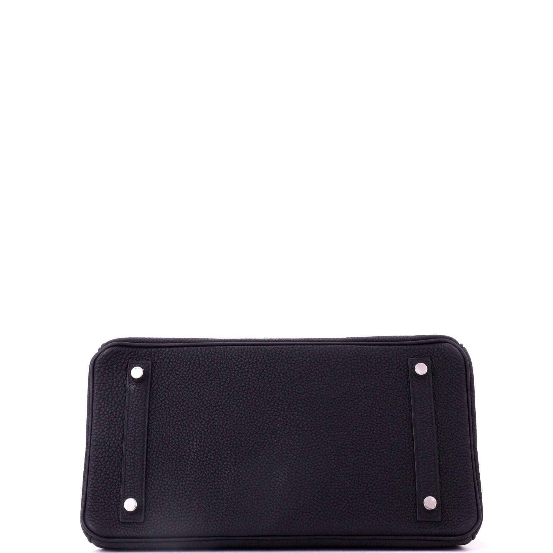 Pre-Owned Hermes Birkin Handbag Black Togo with Palladium Hardware 30, Alternate, color, Noir