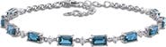 DELMAR London Blue Topaz & White Topaz Station Bracelet