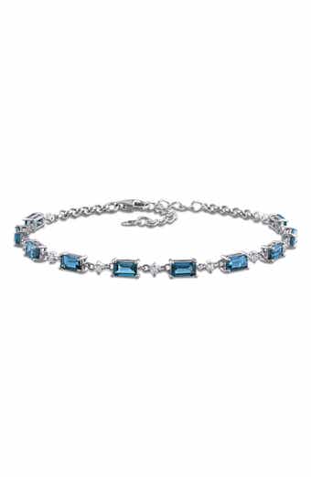 London Blue Topaz & White Topaz Station Bracelet