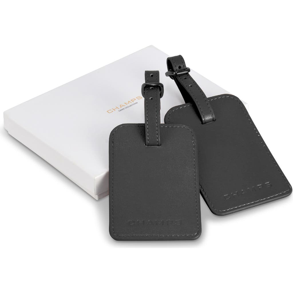 Champs Leather Luggage Tags In Black