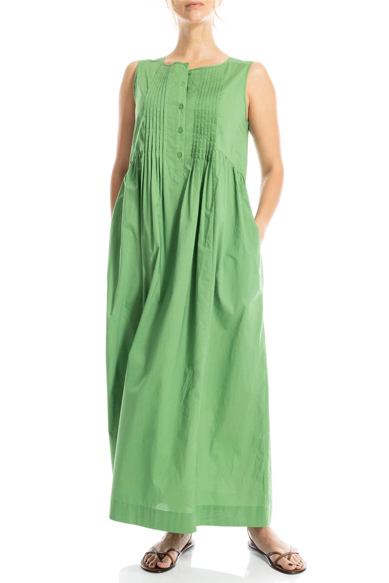 Sleeveless Button Front Maxi Dress, Main, color, GREEN