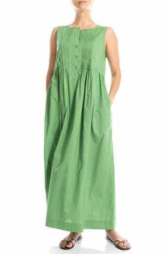 Sleeveless Button Front Maxi Dress