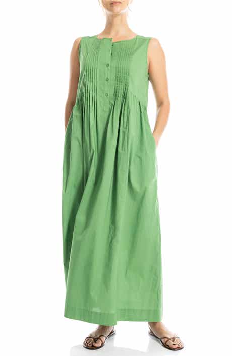 Sleeveless Button Front Maxi Dress
