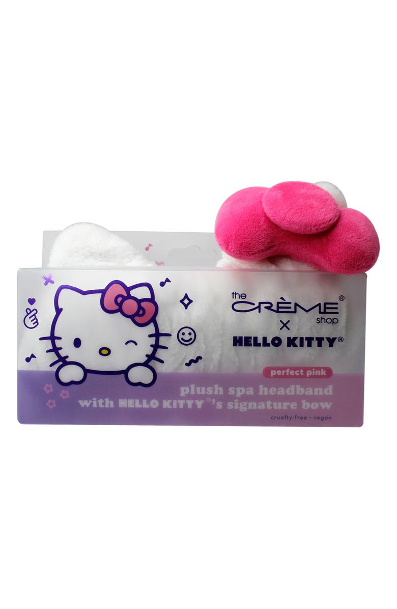 THE CREME SHOP Hello Kitty Plush Spa Headband, Main, color, White And Pink