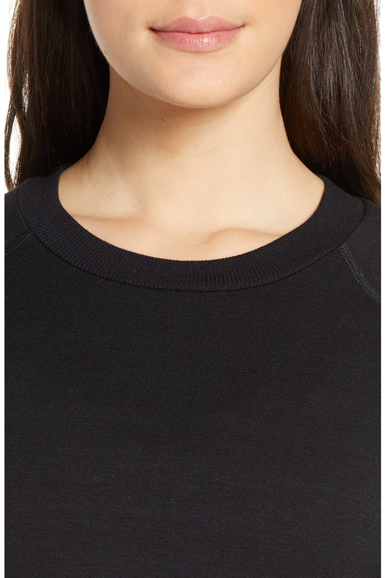 Fleece Raglan Sweatshirt, Alternate, color, BLACK