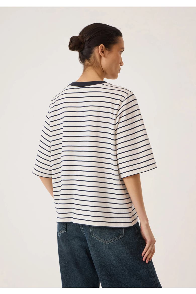 Romina Cotton Stripe T-shirt, Alternate, color, Navy