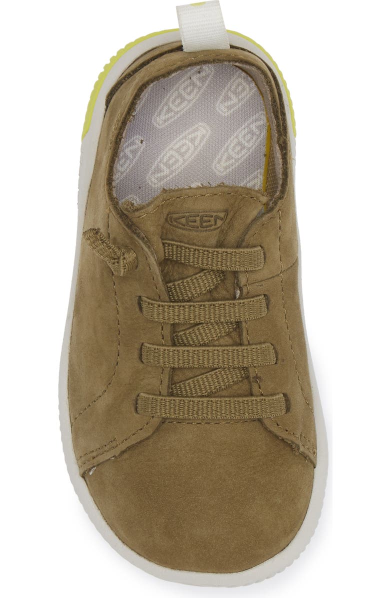 KEEN Kids' KNX Leather Sneaker, Alternate, color, Martini Olive/Evening Primrose
