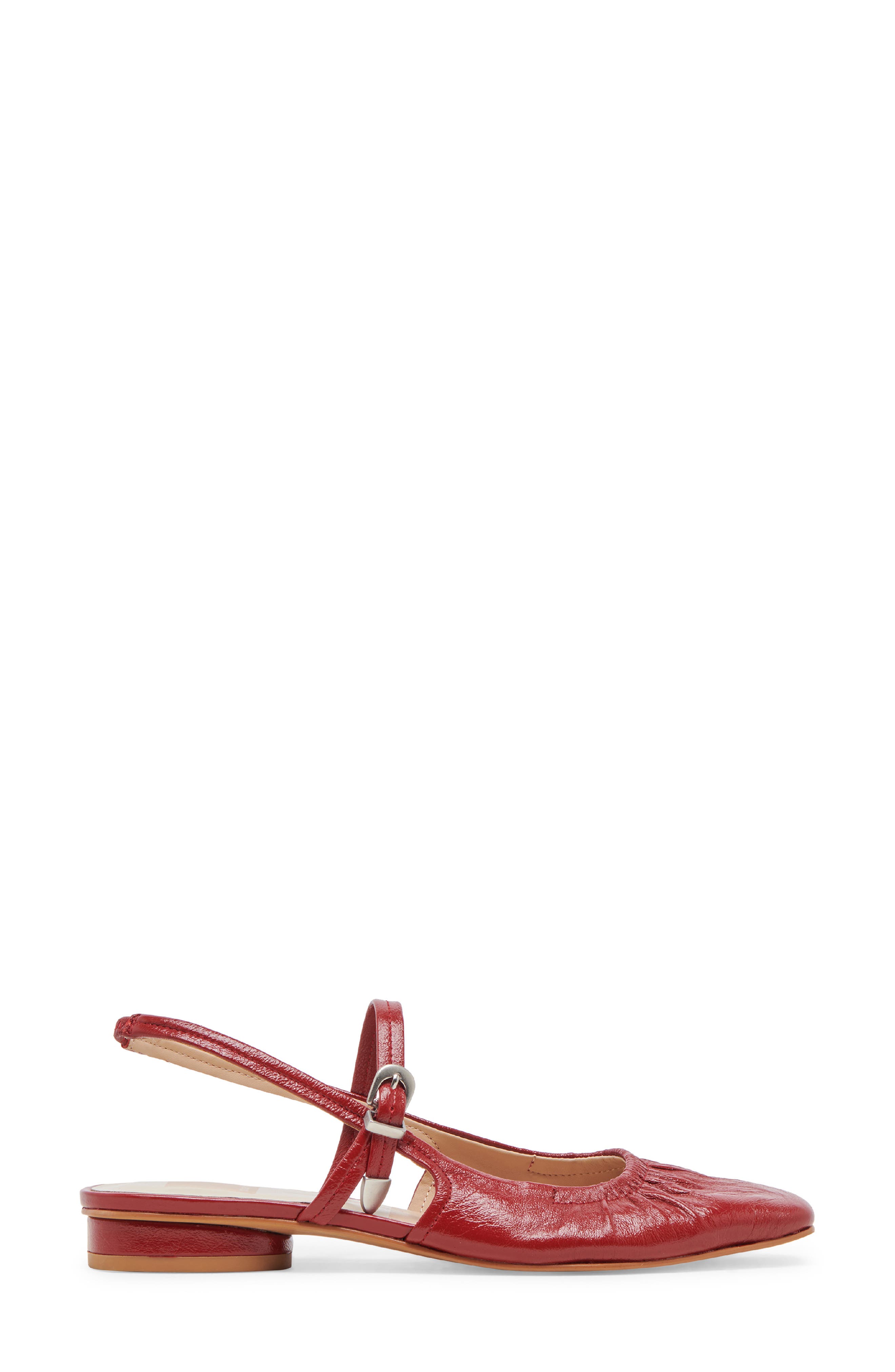 Rianne Slingback Mary Jane Flat, Alternate, color, RED CRINKLE PATENT