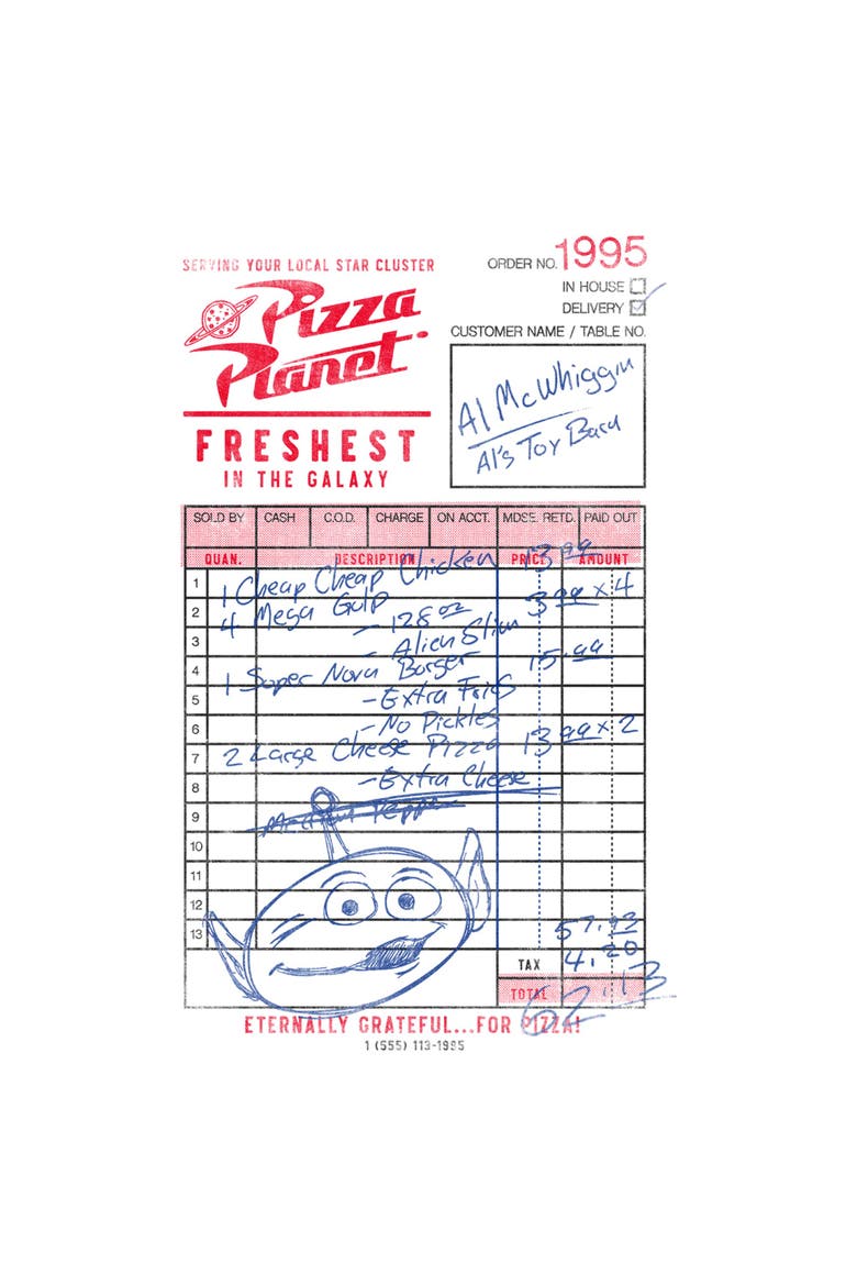 Men's Toy Story Distressed Pizza Order  Graphic T-Shirt, Alternate, color, White