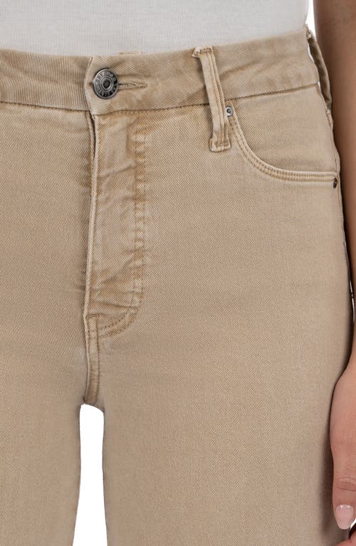 Kut From The Kloth Meg Fab Ab Raw Hem High Waist Ankle Wide Leg Jeans In Brown