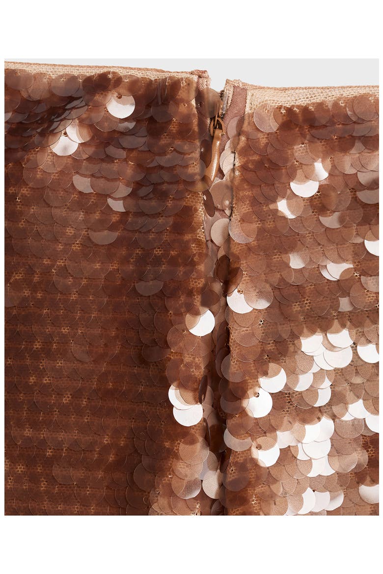 Sequin Midi Skirt, Alternate, color, BROWN