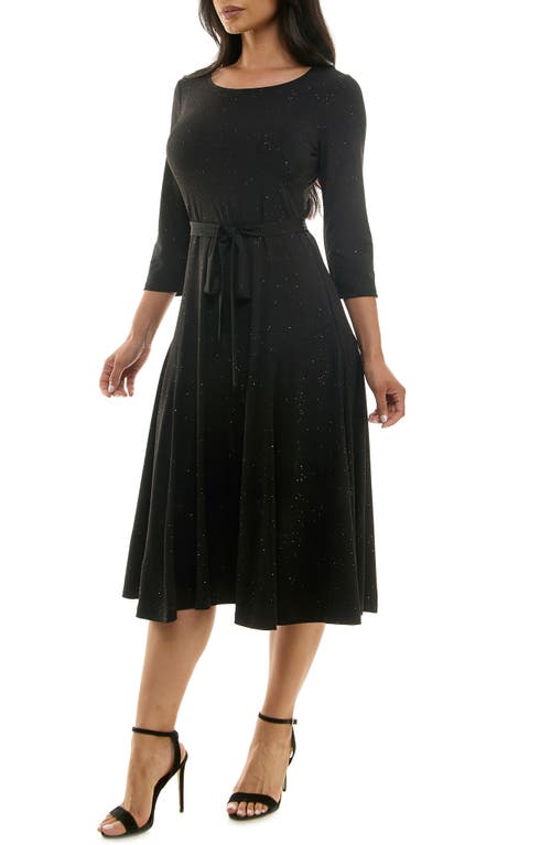 Nina Leonard Sylvia Midi Dress In Black