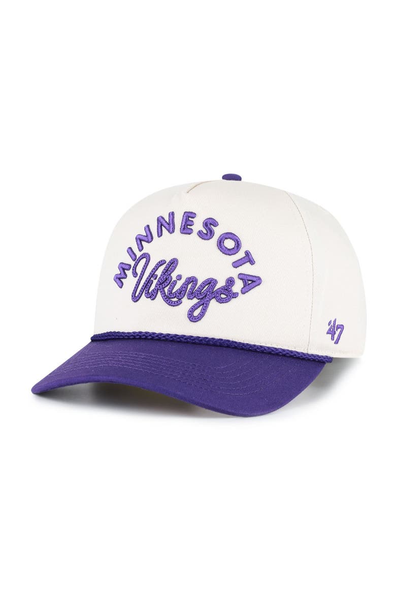 Women's '47 Natural Minnesota Vikings Rope Script Hitch Adjustable Hat, Main, color, Natural