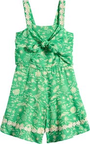 Ava & Yelly Kids' Knot Front Ruffle Romper