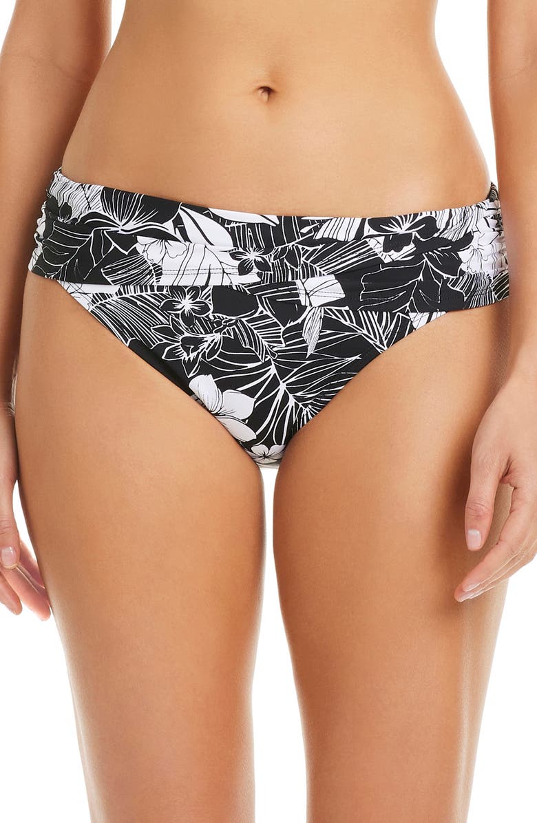 BLEU by Rod Beattie Sarong Hipster Bikini Bottoms, Main, color, Black