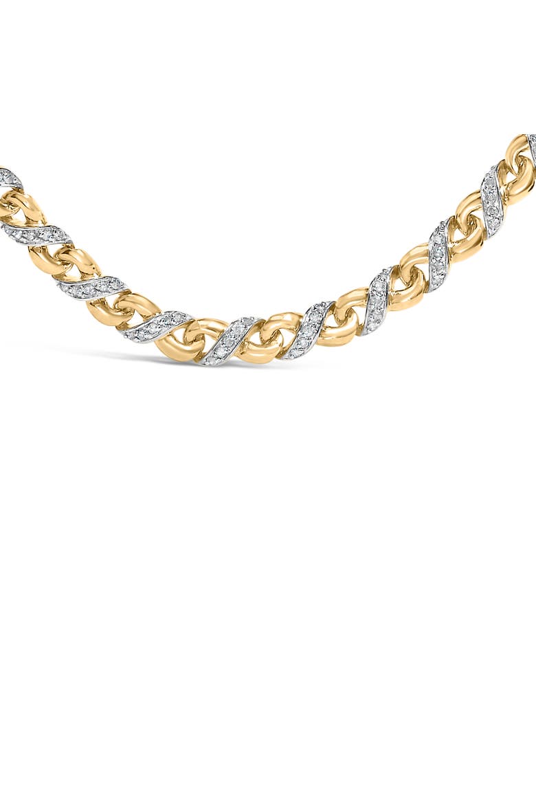 10K Yellow Gold 1 cttw Diamond Riviera Statement Pendant Necklace, Alternate, color, Yellow