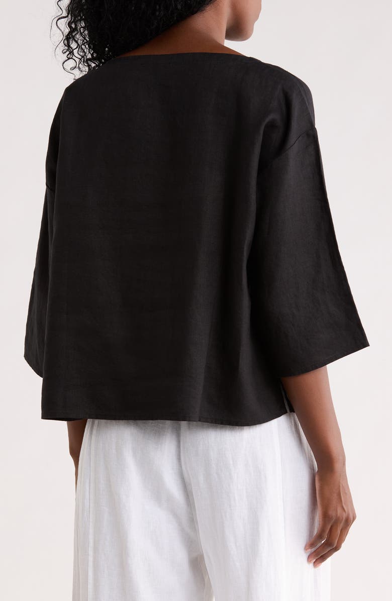 Eileen Fisher Bateau Neck Box Top, Alternate, color, Black